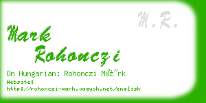 mark rohonczi business card